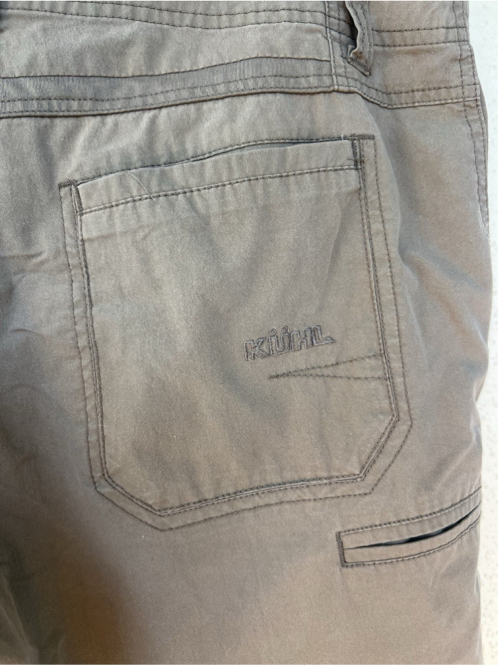 Kuhl Renegade Shorts Mens 34 Khaki Brown Hiking Outdoor Performance 10" Inseam - Picture 6 of 8